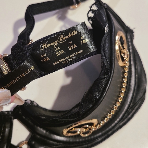 Honey Birdette Claire Leatherette Push Up Bra - Picture 5 of 5